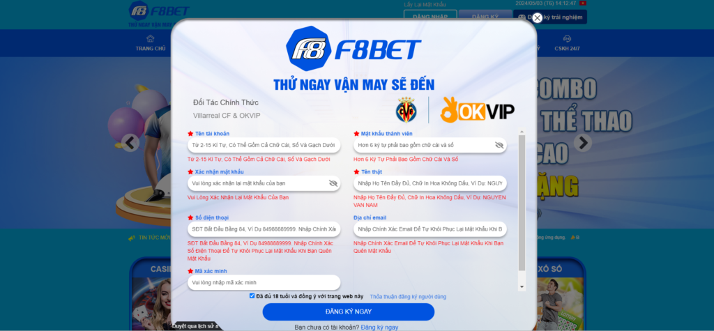 Đăng ký f8bet