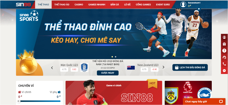 Cá cược thể thao Sin88