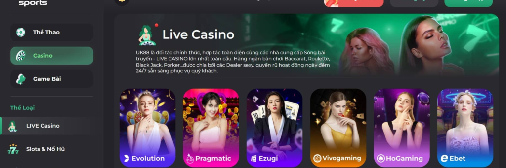 Live casino hấp dẫn