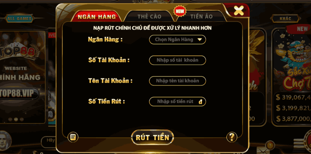 Rút tiền top88