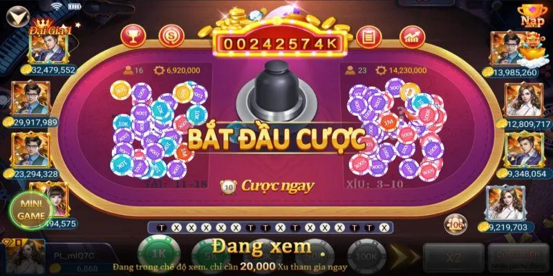 cược tổng tài xỉu online