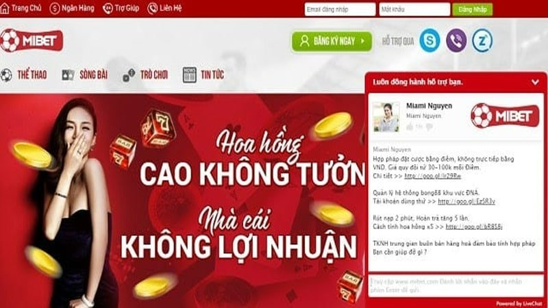 Nhà cái tặng tiền Mibet